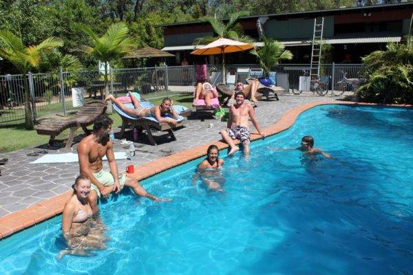 Swimming pool at Southern Cross hostel in 1770