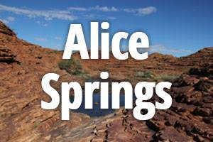 Alice Springs title with Northern Territory landscape in background